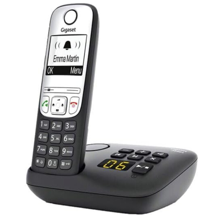 Gigaset A690A Duo DECT analogique sans fil Mains libres, base, rappel Noir