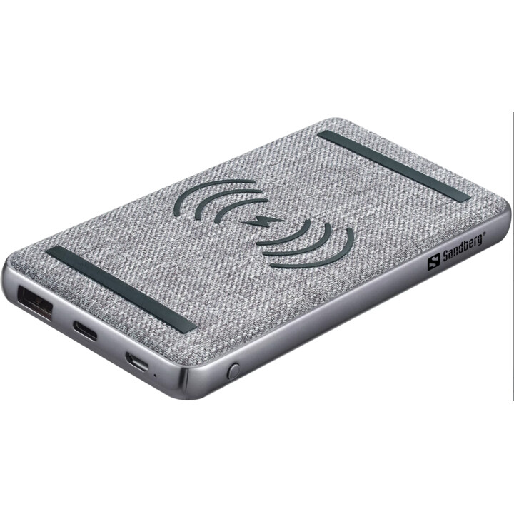 Batterie externe sans fil Sandberg 420-61 10 000 mAh 20 W QC3.0 USB-A/USB-C Gris