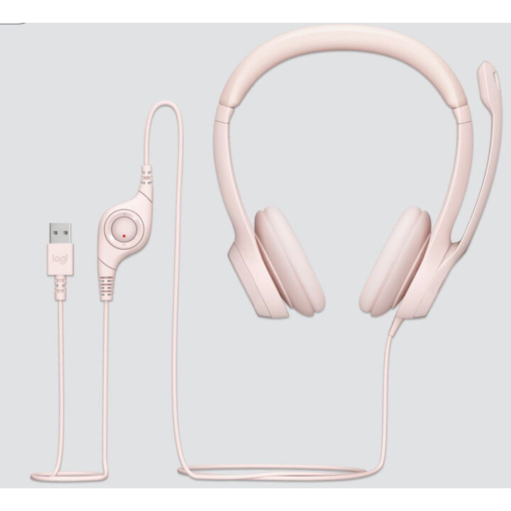 LOGITECH H390 Headset on-ear wired USB-A rose