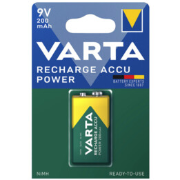 Wiederaufladbare Batterie 9V 200mAh Ni-Mh Varta ACCU READY TO USE (Blister)