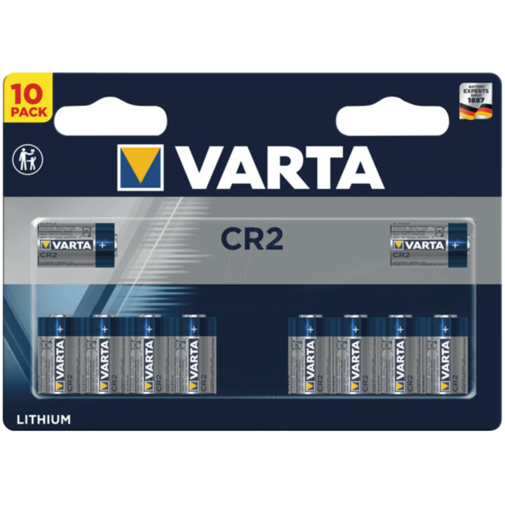 Pile au lithium, CR2, 920 mAh, paquet de 10