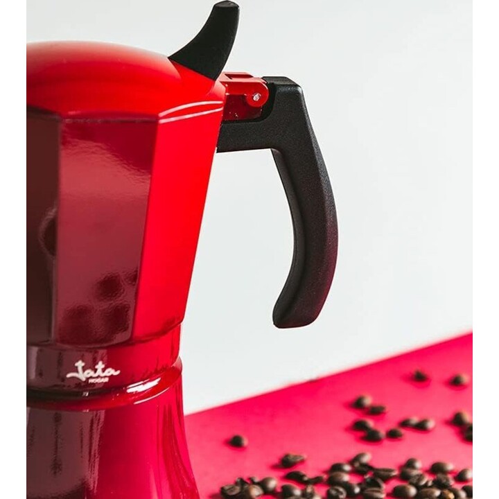 Cafeteira italiana Jata pronta para indução corpo em alumínio 6 chávenas vermelho hcaf2006