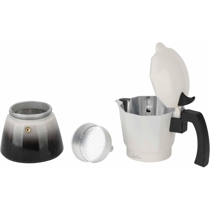 Jata caffettiera italiana bistrea a induzione corpo in alluminio 9 tazze bianco-nero hcaf2409