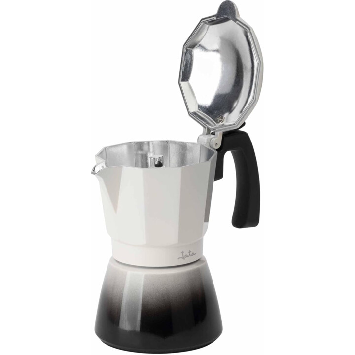 Jata caffettiera italiana bistrea ad induzione corpo in alluminio 6 tazze bianco-nero hcaf2406