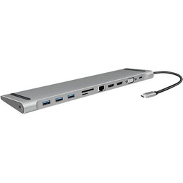 LogiLink UA0373 Docking Station USB-C 11-in-1 PD 100W Argento