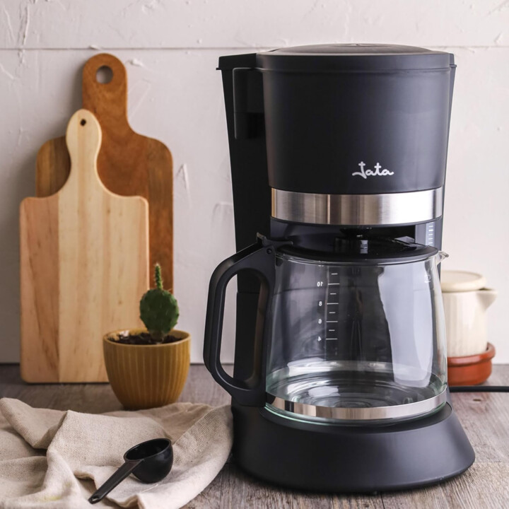 Jata CA290 Caffettiera a goccia per 2-12 tazze, 680 W, caraffa in vetro con coperchio, sistema antigoccia, filtro permanente, sp
