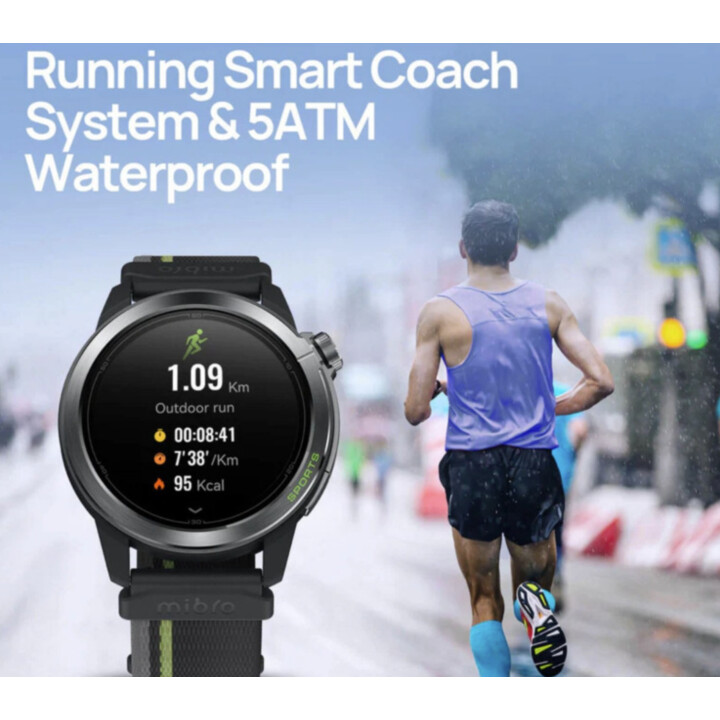 Mibro GS Active 2 Smartwatch, Padel-Statistik, GPS, 5ATM, 1.32" AMOLED Display, 20-Tage-Automatik, fliederfarben