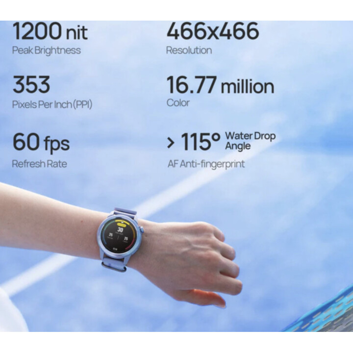 Mibro GS Active 2 Smartwatch, Padel-Statistik, GPS, 5ATM, 1.32" AMOLED Display, 20-Tage-Automatik, fliederfarben