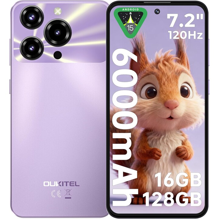 Oukitel C69, 4GB 128GB, 7,2 HD+, 6000mAh, Roxo