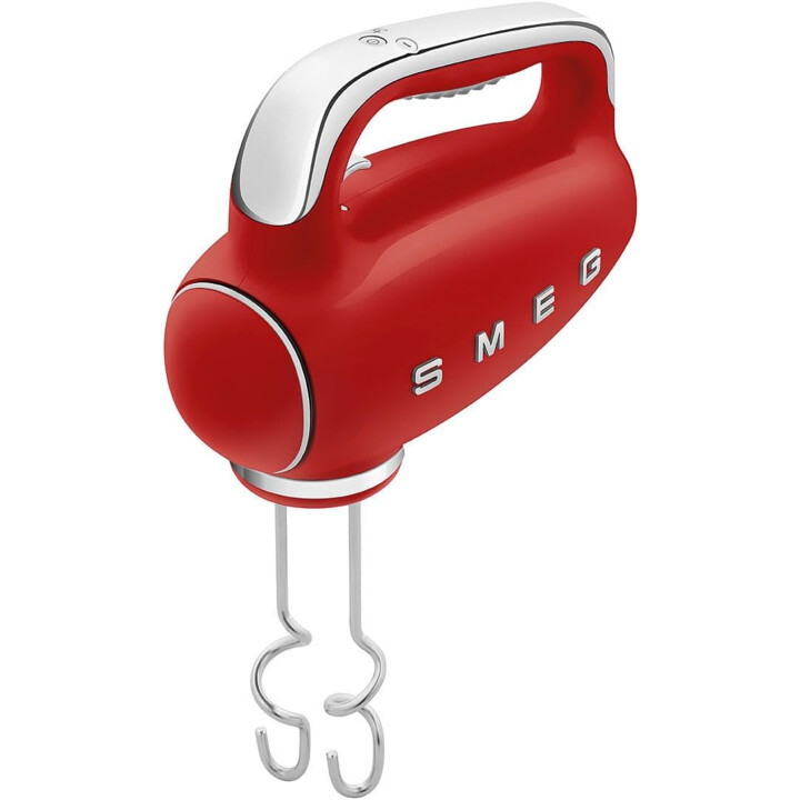 Smeg HMF01RDEU Batteur à main d'une puissance de 250 W HMF01RDEU-rouge, acier inoxydable, noir