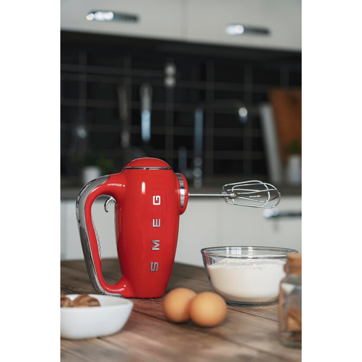 Miscelatore manuale Smeg HMF01RDEU con potenza di 250 W HMF01RDEU-rosso, acciaio inox, nero