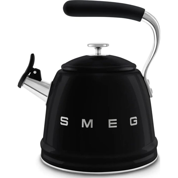 SMEG WKF01BL Black Stainless Steel Whistling Kettle (2.3 L)