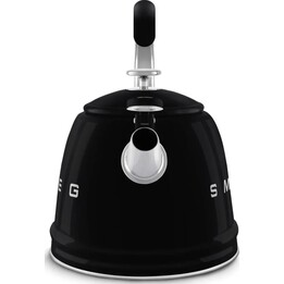 Chaleira assobiante de aço inoxidável preto SMEG WKF01BL (2,3 L)