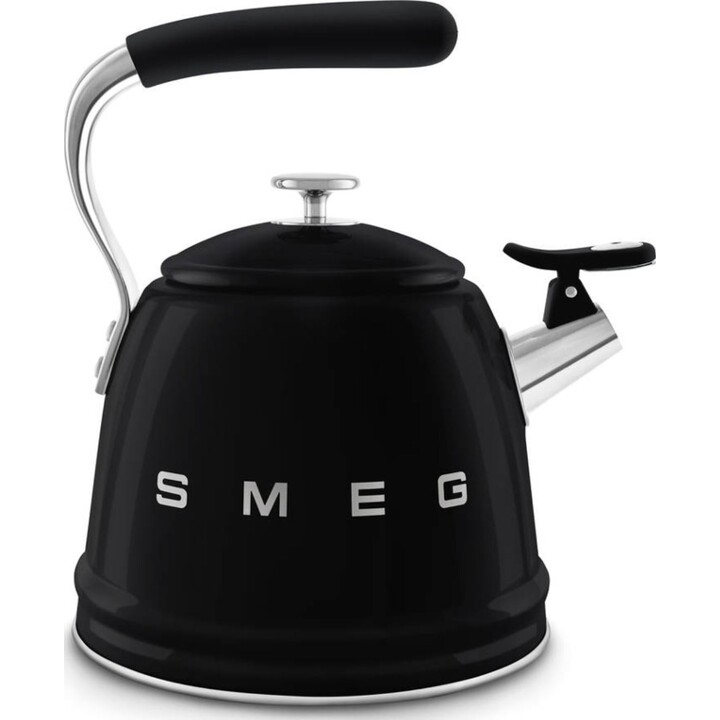 Bollitore con fischio SMEG WKF01BL in acciaio inossidabile nero (2,3 L)