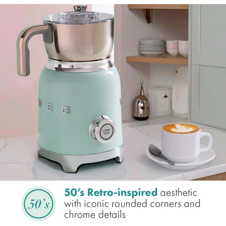 Smeg Mff11Pgeu Espumador de Leche Estilo Años 50 Verde Pastel