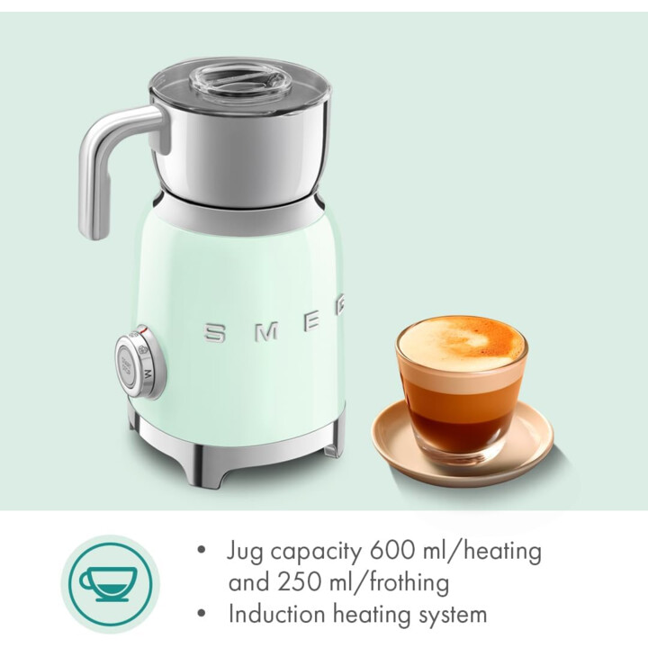 Smeg Mff11Pgeu Espumador de Leche Estilo Años 50 Verde Pastel
