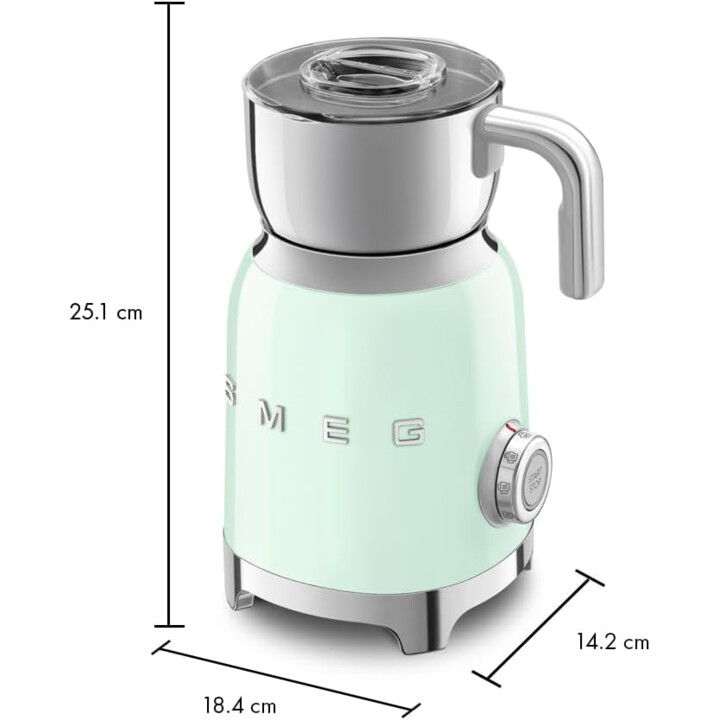 Smeg Mff11Pgeu Espumador de Leche Estilo Años 50 Verde Pastel