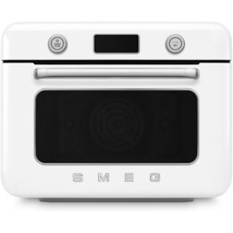 Forno de bancada multifunções Smeg estilo anos 50 com tecnologia galileo branco cof01wheu