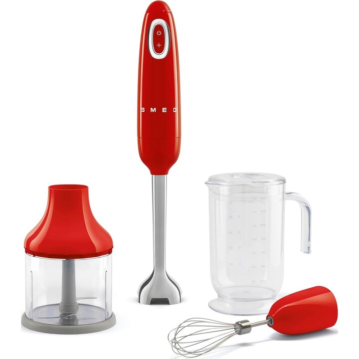 Smeg Stabmixer mit Zubehör 50'style blau rot hbf03rdeu
