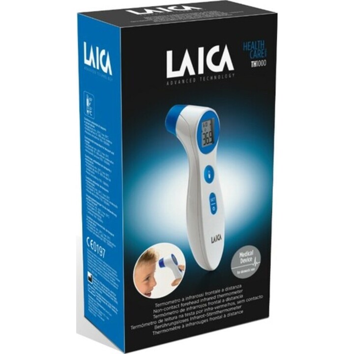 Laica infrared thermometer forehead, ear and liquids. batteries included th1000