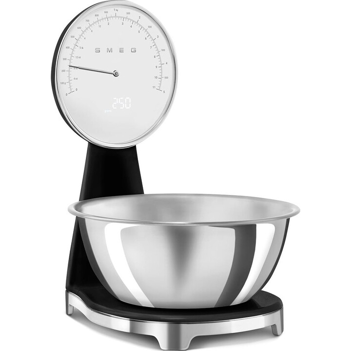 Balança de cozinha analógica e digital Smeg preta ksf01blww