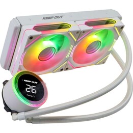 Kit di raffreddamento a liquido Keep Out XWC-240 PRO Bianco Display ARGB 2x12 cm Temp. 
