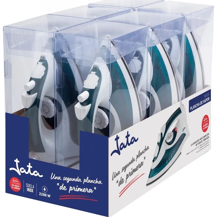 Jata ferro da stiro a vapore con piastra in acciaio inox a vapore verticale 20-25g/min 2200w blu-bianco pl120