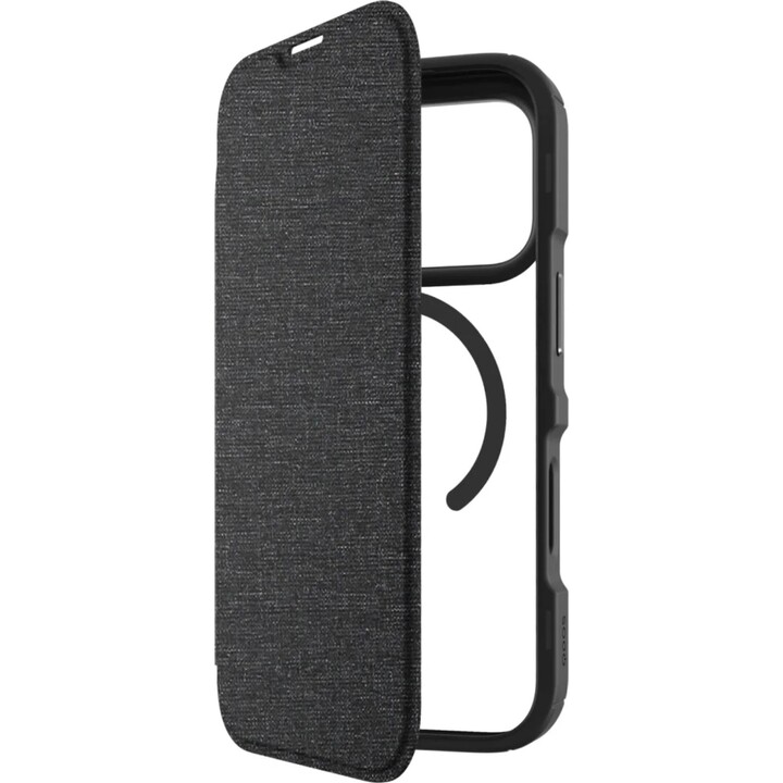 Funda plegable híbrida QDOS con SNAP (GRS) transparente/negra para iPhone 17 Pro - 5061008406282