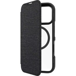 Funda híbrida plegable QDOS con SNAP (GRS) transparente/negra para iPhone 17 - 5061008406220