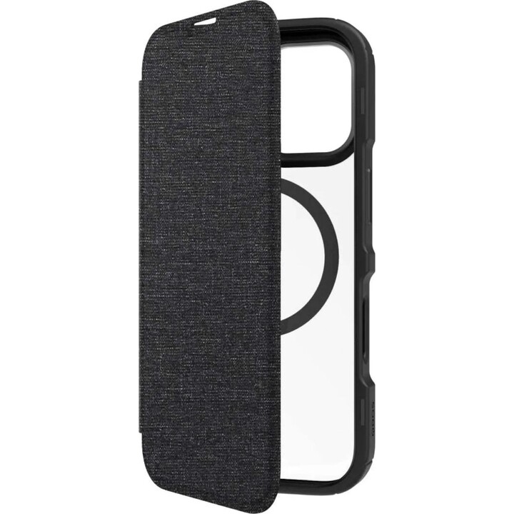 Funda híbrida plegable QDOS con SNAP (GRS) transparente/negra para iPhone 17 - 5061008406220