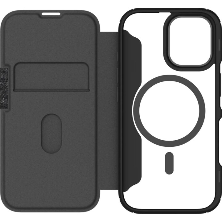 Funda híbrida plegable QDOS con SNAP (GRS) transparente/negra para iPhone 17 - 5061008406220