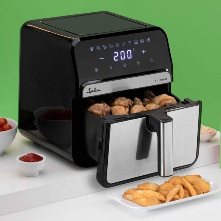 Friggitrice ad aria Jata JEFR1242 8L 2100W con doppio elemento riscaldante e pannello digitale