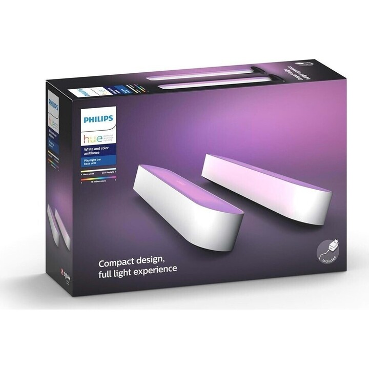 Lámpara Inteligente Philips Hue White and Colour Ambiance Play light bar/ Pack 2/ Blanca/ Precisa Philips Hue Bridge