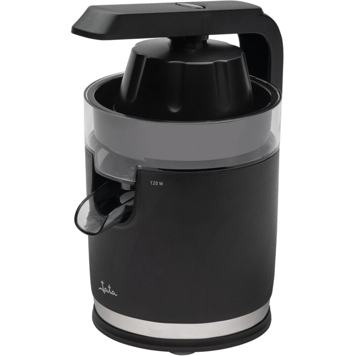 Jata arm juicer anti-drip system non-slip base cord storage 120w black jeex1712