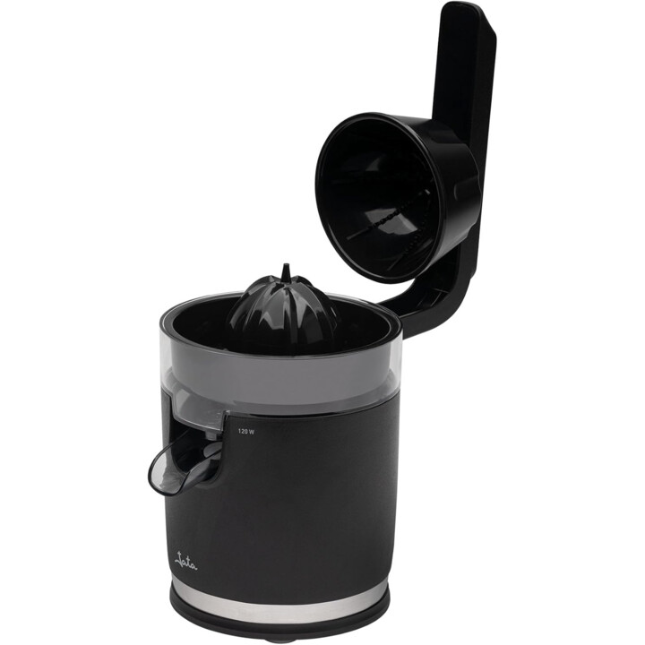Jata arm juicer anti-drip system non-slip base cord storage 120w black jeex1712