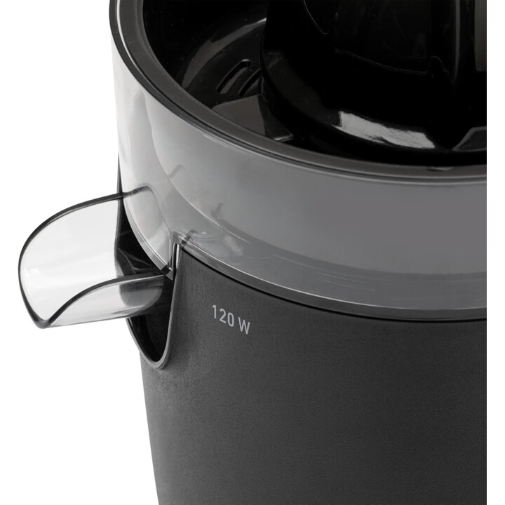 Jata arm juicer anti-drip system non-slip base cord storage 120w black jeex1712