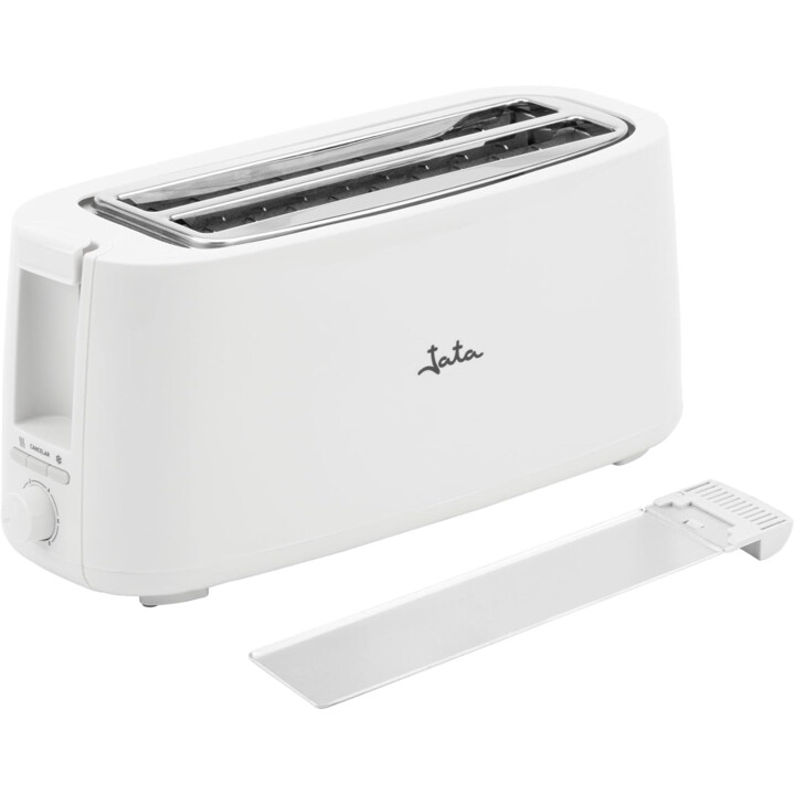 Jata tostadora 2x ranura larga 25x3cm auto centrado del pan 7 niveles auto apagado 1400w blanco jett1584