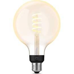 Philips Hue, lâmpada de incandescência LED inteligente, luz branca quente a fria, E27 G125, 7W 550 Lm