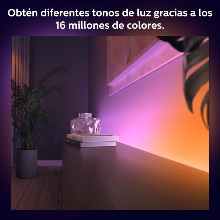 Philips Hue Lamp, Hue Lightstrip, bande LED intelligente, lumière blanche et couleur