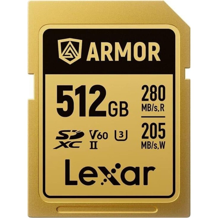 Lexar ARMOR GOLD SDXC UHS-II 512 GB V60 Edelstahl IP68 Speicherkarte