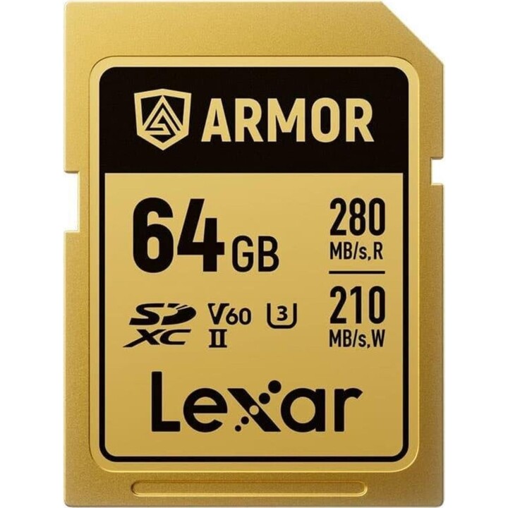 Lexar Pro Gold Series Armor 64 GB V60 IP68 Edelstahl-SD-Karte