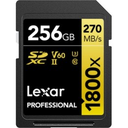 Lexar SD Card LSD1800256G-BNNNG 256GB SDXC UHS-II Class 10 U3 V60 270MB/s