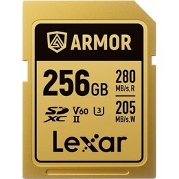 Lexar ARMOR GOLD 256GB UHS-II V60 IP68 Stainless Steel SD Card