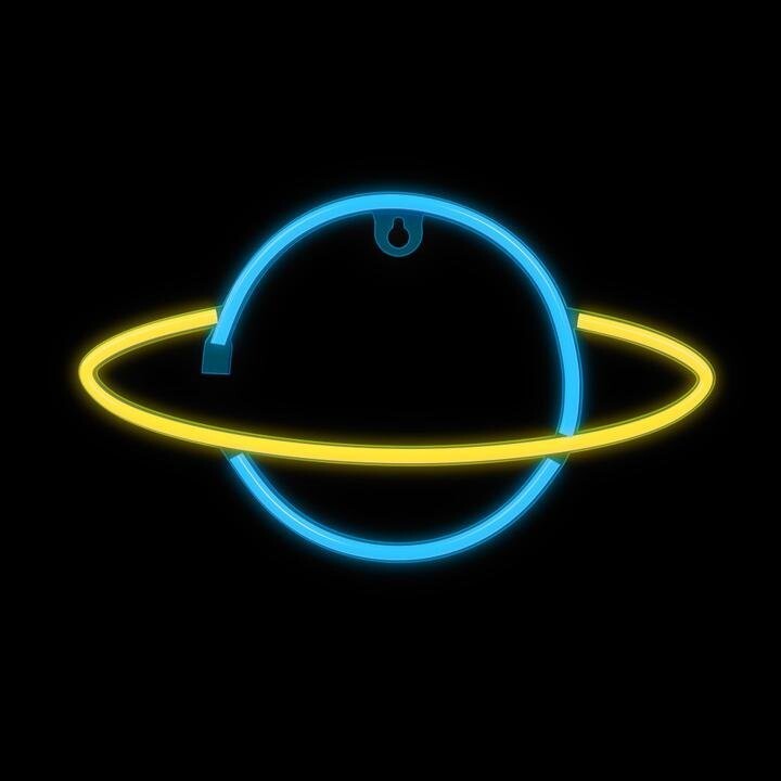 Forever Light SATURN jaune bleu Chauve-souris LED néon + USB FLNE11
