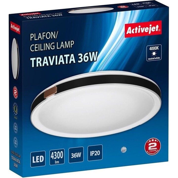 Activejet LED Ceiling Light AJE-TRAVIATA 36W, White, Black