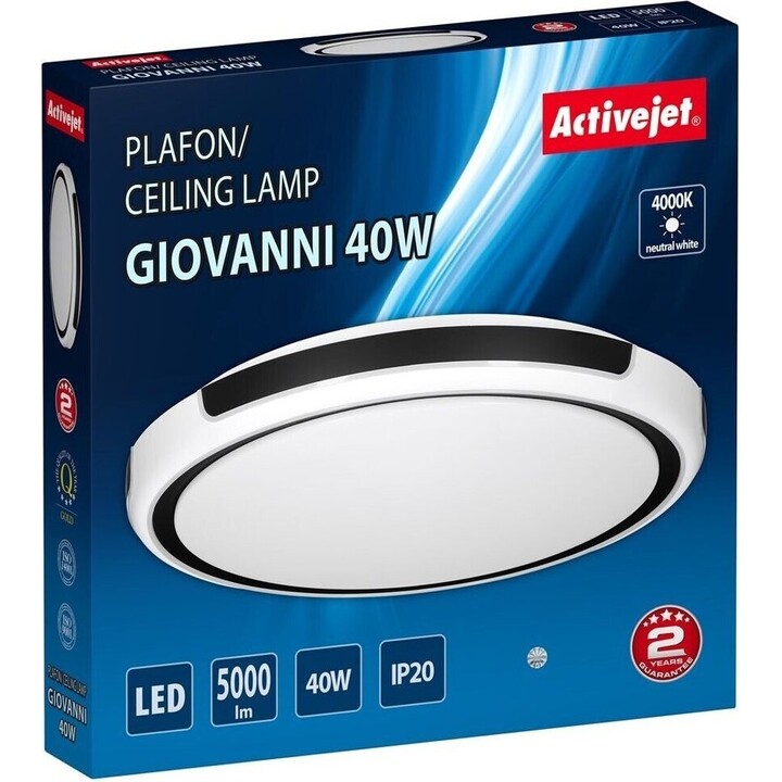Plafón LED Activejet AJE-GIOVANNI 40W, Blanco, Negro