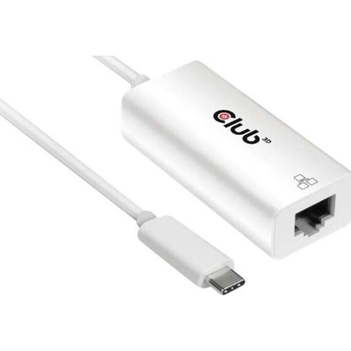 Club3D Cac-1519 USB-C RJ-45 Gender Changer Cable Blanco
