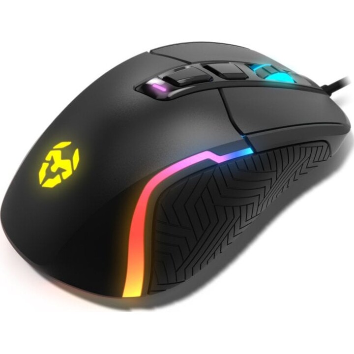 Souris de jeu Krom Kick 6200 DPI éclairage arc-en-ciel RVB noir