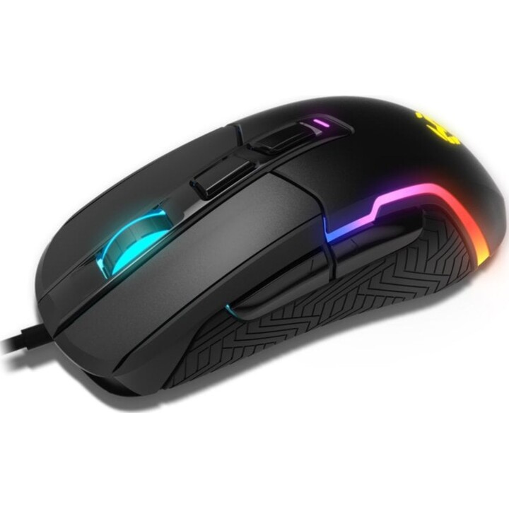 Souris de jeu Krom Kick 6200 DPI éclairage arc-en-ciel RVB noir
