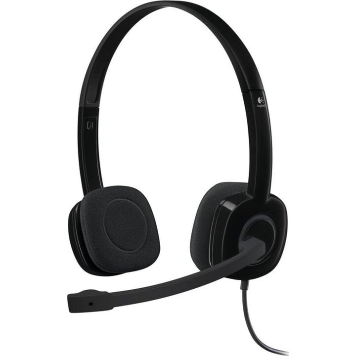 Logitech H151 Casque avec microphone, bandeau réglable, noir